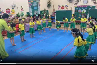 Hoạt động ” Lời chào hỏi” lớp 3-4 tuổi B trường mầm non Mỹ Hưng